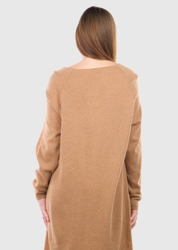 Mirta gaiši brūna džemperkleita - back