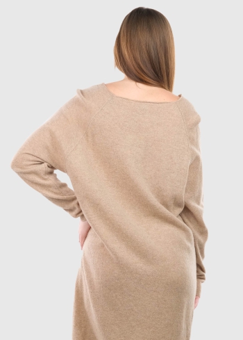 Mirta bēša džemperkleita - back