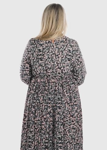 Flavia Lielo izmēru gara kleita ar ziedu rakstu - back
