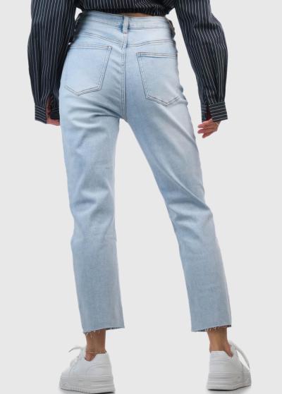 Cielo Mom Fit gaiši zili sieviešu džinsi - back