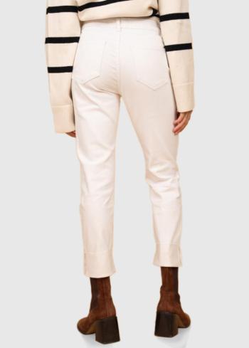 Danitza Mom Fit balti sieviešu džinsi - back