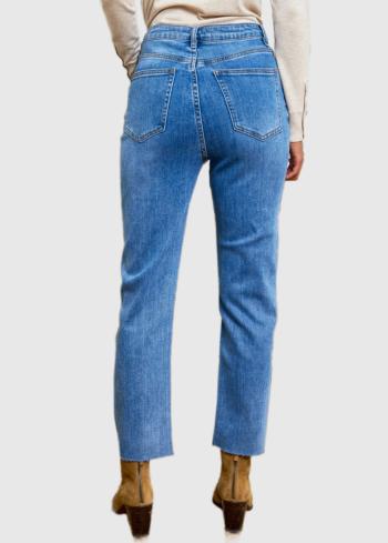 Daphne Mom Fit zili sieviešu džinsi - back