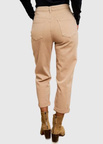Dara Mom Fit bēši sieviešu džinsi - back