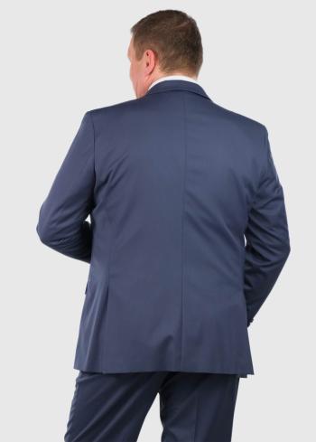 Emanuele Lielo izmēru zils klasisks uzvalks ar vilnu - back