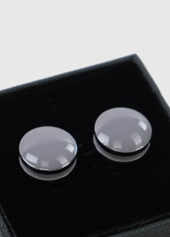 Pelēkas vīriešu apaļas aproču pogas - back