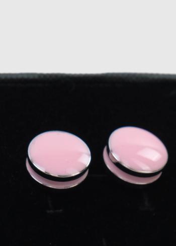 Rozā vīriešu apaļas aproču pogas - back