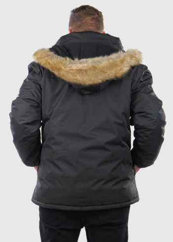 Giusi Lielo izmēru melna vīriešu jaka ar kapuci - back
