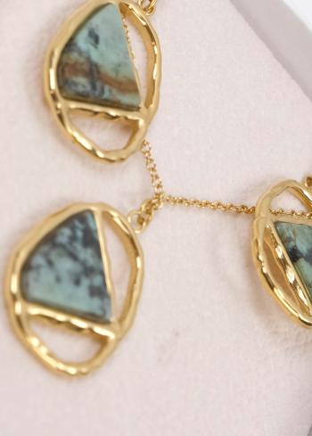 Ippolita zelta krāsas sieviešu kaklarotas un auskaru komplekts - back