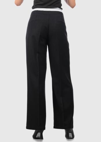Agnese melnas sieviešu bikses ar kabatām - back
