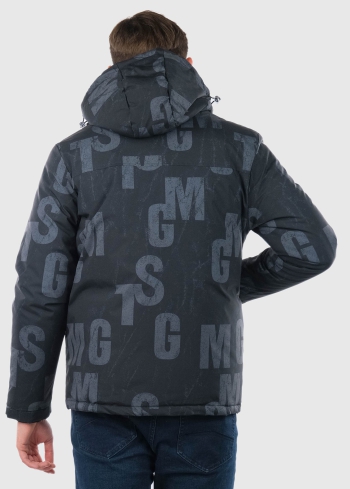 Girolamo melna vīriešu jaka ar kargo tipa kabatām - back