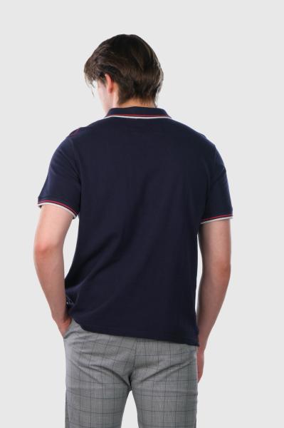 Carlo Lielo izmēru tumši zils vīriešu polo krekls - back