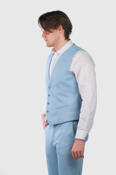 Crespo gaiši zila klasiska veste - back