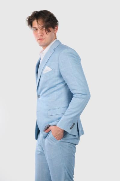 Eustasio gaiši zila vīriešu žakete - back