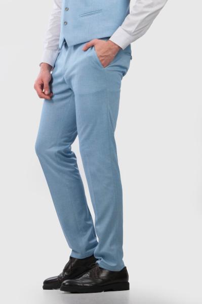 Fausto gaiši zilas rūtainas vīriešu bikses - back