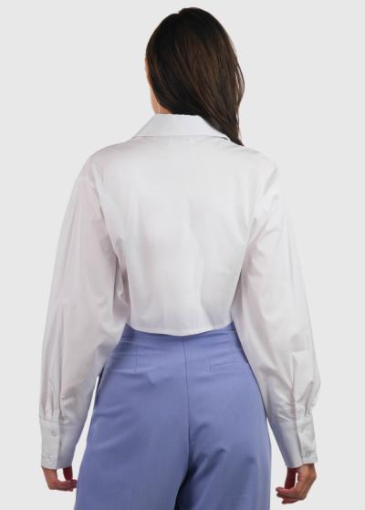 Leticia balta blūze ar garām piedurknēm - back