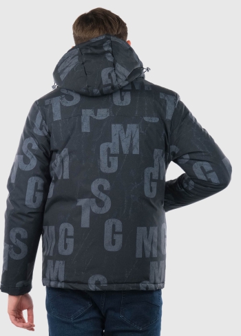 Girolamo pelēka vīriešu jaka ar kargo tipa kabatām - back