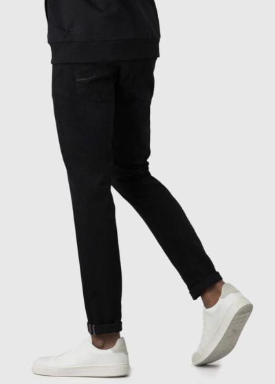 Slim Fit melni vīriešu džinsi - back