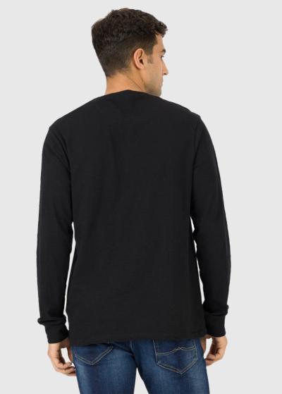 Melns t-krekls ar garām piedurknēm - back