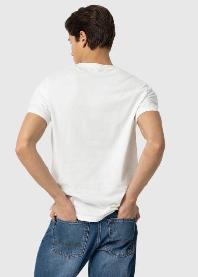 Balts vīriešu t-krekls ar rakstu - back