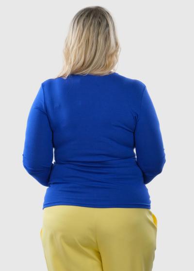 Zara Lielo izmēru zils t-krekls ar garām piedurknēm - back