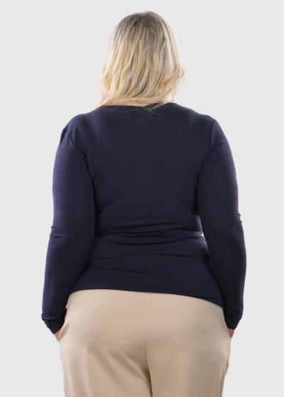 Zara Lielo izmēru tumši zils t-krekls ar garām piedurknēm - back