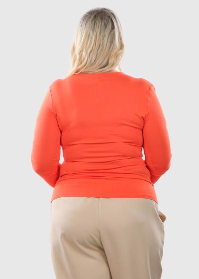 Zara Lielo izmēru oranžs t-krekls ar garām piedurknēm - back