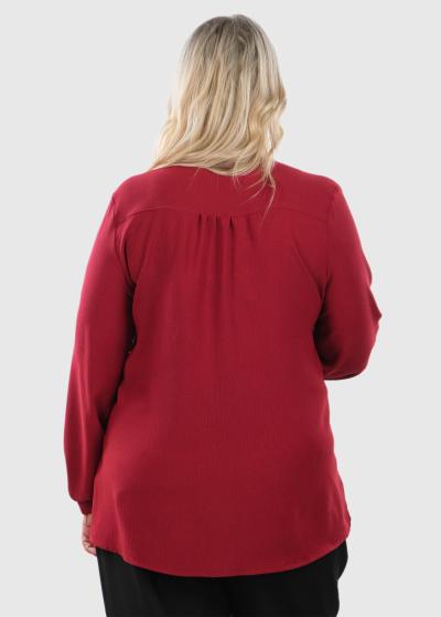 Jolanda Lielo izmēru bordo sieviešu blūze - back