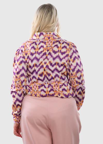 Victoriana Lielo izmēru blūze ar rakstu - back