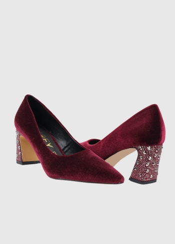 AZAREY bordo sieviešu kurpes ar spīguļiem - back