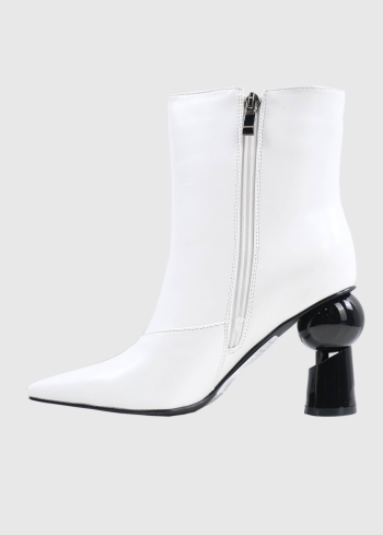 AZAREY balti īsie zābaki uz papēža - back