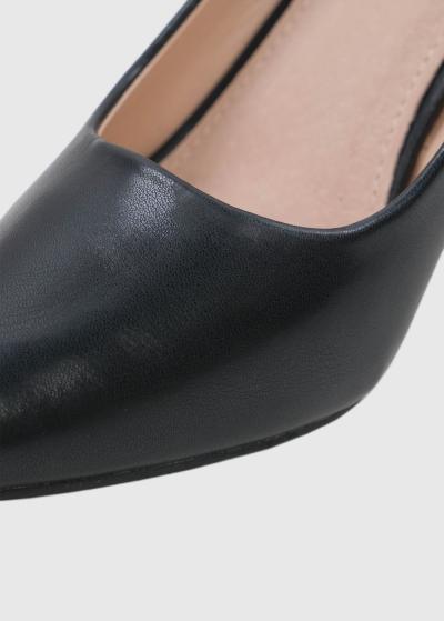 Ysabel melnas  kurpes uz papēža ar spicu purngalu - back