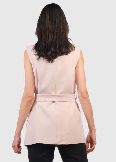 Delia gaiši rozā veste ar jostu - back