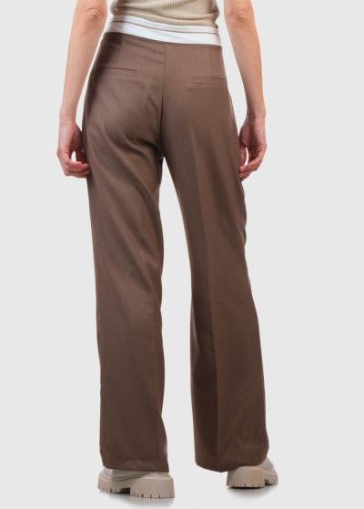 Agnese brūnas sieviešu bikses ar kabatām - back