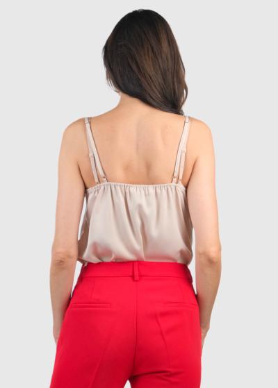 Reyes bēšs tops ar plānām lencītēm - back