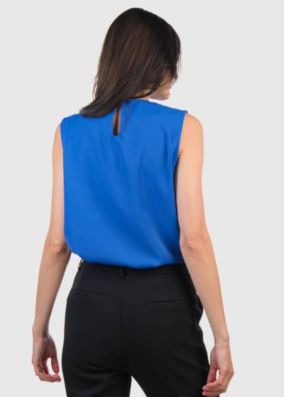 Ricarda zila blūze ar īsām piedruknēm - back