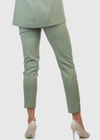 Sancha gaiši zaļas sieviešu bikses ar jostu - back