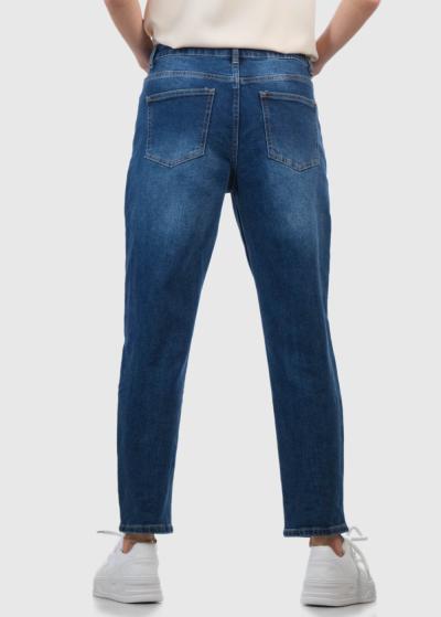 Crystal Mom Fit zili sieviešu džinsi - back