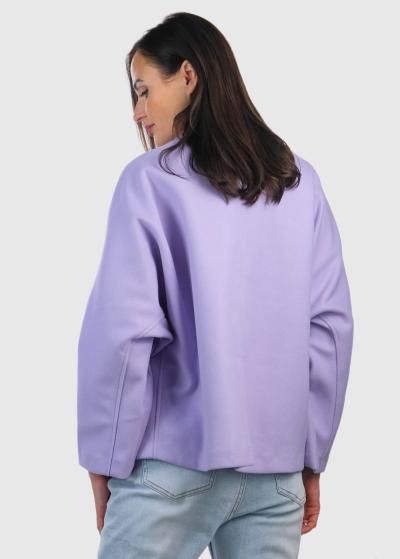 Timotea gaiši violets īss mētelis - back