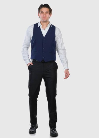 Terencio tumši zila klasiska veste - back