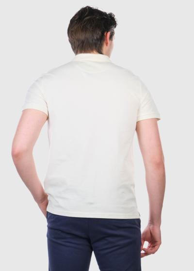 Bēšs vīriešu polo krekls - back