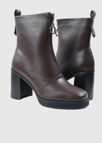 AZAREY brūni sieviešu zābaki ar rāvējslēdzēju - back