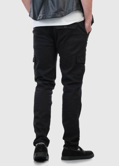 Pacino melnas vīriešu bikses ar kargo tipa kabatām - back