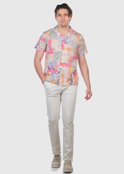 Ottone daudzkrāsains vīriešu krekls ar rakstu - back