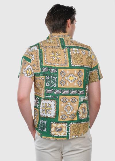 Ottaviano zaļš vīriešu krekls ar rakstu - back