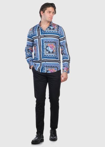 Osvaldo zils vīriešu krekls ar rakstu - back