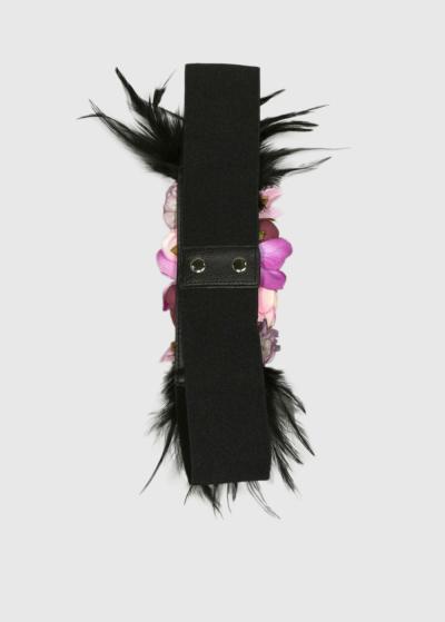 Reyes melna sieviešu josta ar aplikāciju - back