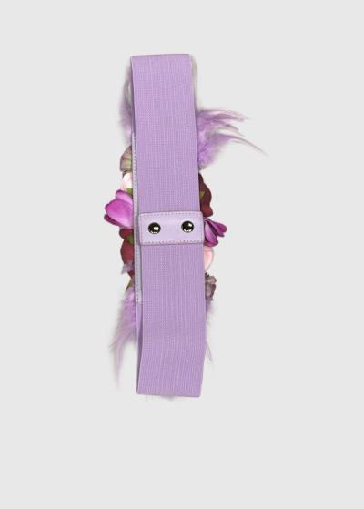 Querubina violeta sieviešu josta ar aplikāciju - back