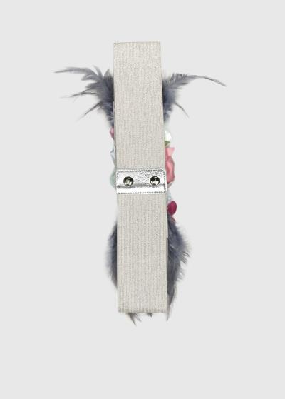 Quinta pelēka sieviešu josta ar aplikāciju - back