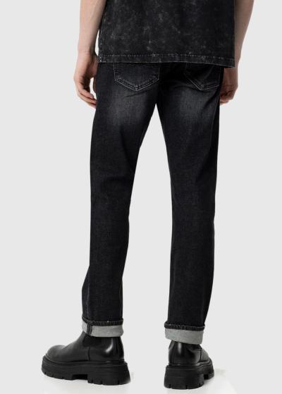Regular Fit melni vīriešu džinsi - back