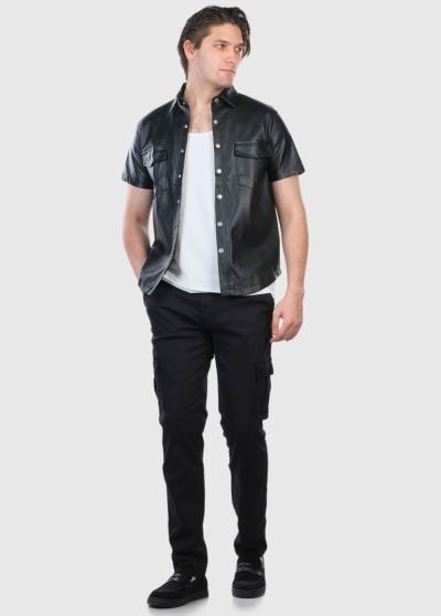 Manfredino melns krekls ar kabatām - back